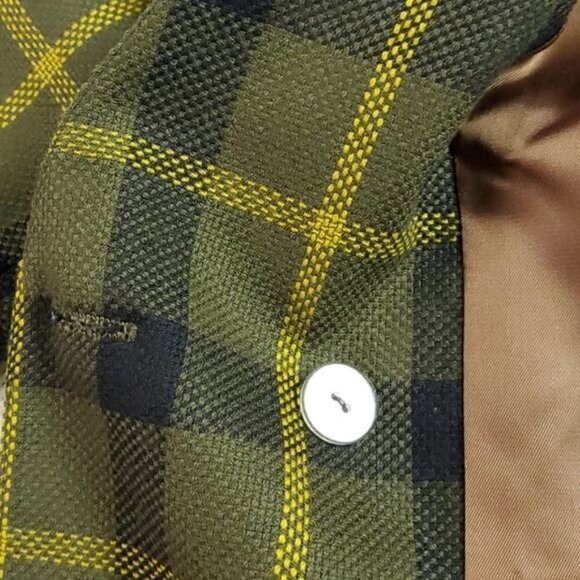 Jones New York 100% Wool Sz. 10‎ Army Green & Gold Buttoned Lined Blazer - Picture 12 of 12